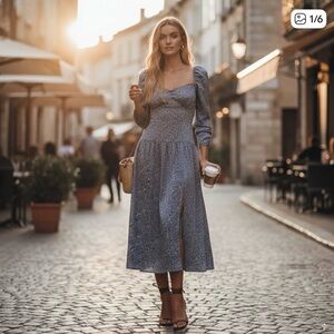 ASTR The Label puff sleeve midi dress